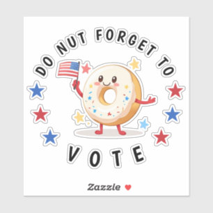 Schattigee donut vergeet niet te stemmen - Verkiez Sticker