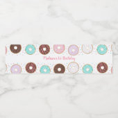 Schattigee Donut Verjaardag Waterfles Etiket (Enkel label)