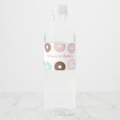 Schattigee Donut Verjaardag Waterfles Etiket (Voorkant)