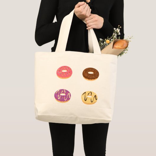 Schattigee donutpatroon-Canvas tas (Voorkant (product))