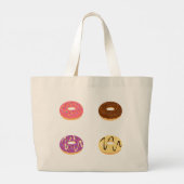 Schattigee donutpatroon-Canvas tas (Achterkant)