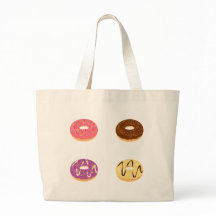 Schattigee donutpatroon-Canvas tas