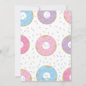 Schattigee donuts en sprinkles verjaardagsfeestje kaart (Achterkant)