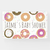 Schattigee Donuts Sprinkles Baby shower Spandoek (Horizontaal)