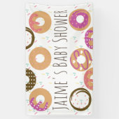 Schattigee Donuts Sprinkles Baby shower Spandoek (Verticaal)