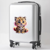 Schattigee donzige Baby cheetah Sticker (Koffer)