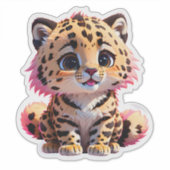 Schattigee donzige Baby cheetah Sticker (Voorkant)