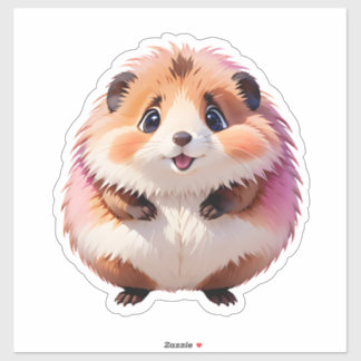 Schattigee donzige hamster sticker