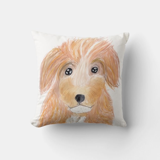 Schattigee donzige hond kussen (Voorkant)
