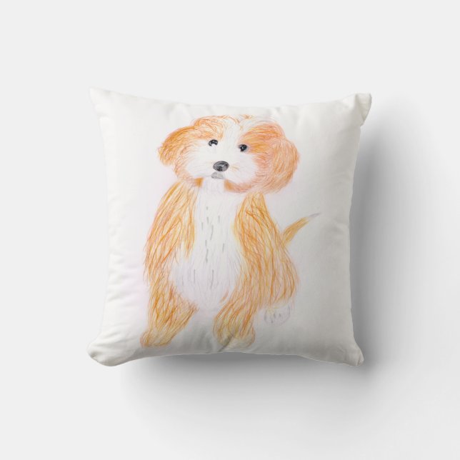 Schattigee donzige hond kussen (Voorkant)