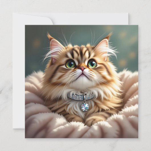 Schattigee donzige kat | Blanco (Voorkant)