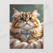 Schattigee donzige kat | Contact houden Briefkaart (Voorkant)