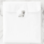 Schattigee donzige maltese lili ronde sticker (Tas)