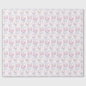 Schattigee donzige roze Kittens Cadeaupapier (Vlak)