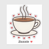 Schattigee Doodle Coffee Cup Vinyl Sticker (Vel)