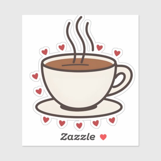 Schattigee Doodle Coffee Cup Vinyl Sticker (Vel)