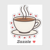 Schattigee Doodle Coffee Cup Vinyl Sticker (Vel)