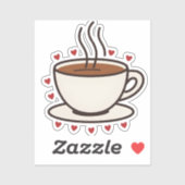 Schattigee Doodle Coffee Cup Vinyl Sticker (Vel)