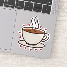 Schattigee Doodle Coffee Cup Vinyl Sticker