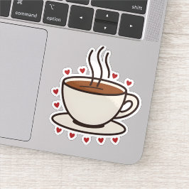 Schattigee Doodle Coffee Cup Vinyl Sticker