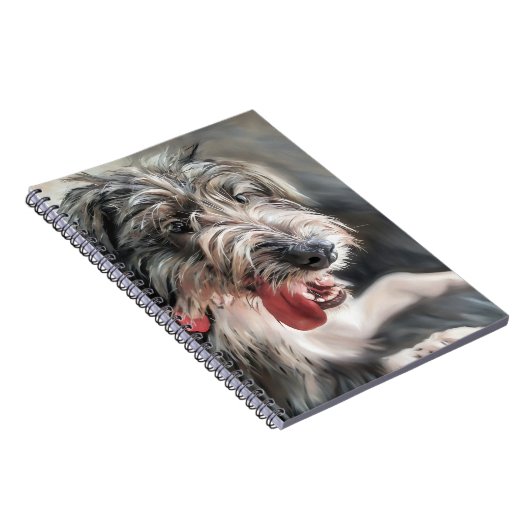 Schattigee Doodle Dog Spiral Foto Notitieboek (Rechterzijde)