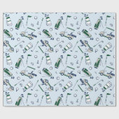 Schattigee Doodle Golf Cadeaupapier (Vlak)