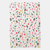 Schattigee Doodle grillige kerstvakantie met de ha Theedoek (Verticaal)