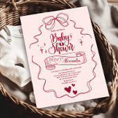 Schattigee Doodle Hand getrokken boog Baby shower Kaart