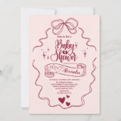 Schattigee Doodle Hand getrokken boog Baby shower Kaart (Voorkant)