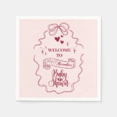 Schattigee Doodle Hand getrokken boog Baby shower Servet (Voorkant)