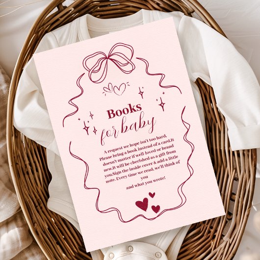 Schattigee Doodle Hand Getrokken Boog Boeken voor Informatiekaartje