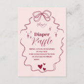 Schattigee Doodle Hand getrokken Bow Diapper Raffl Informatiekaartje (Voorkant)