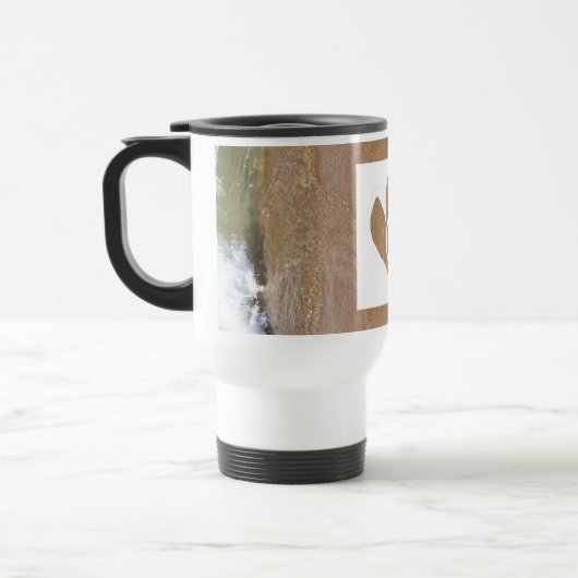 Schattigee Doodle Hearts Paar Strand Monogram Gift Reisbeker (Links)