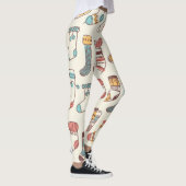 Schattigee Doodle Sokken: Scandinavische eenvoud. Leggings (Rechts)
