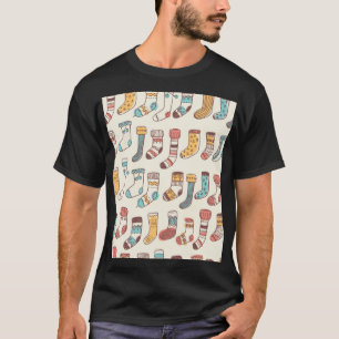 Schattigee Doodle Sokken: Scandinavische eenvoud. T-shirt