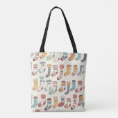Schattigee Doodle Sokken: Scandinavische eenvoud. Tote Bag (Achterkant)