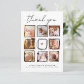 Schattigee Doodles Multi Foto Dank u Baby shower Bedankkaart (Staand voorkant)