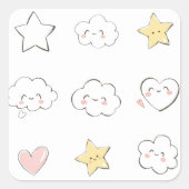 Schattigee Doodles Square Sticker (Voorkant)