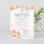 Schattigee doop en eerste verjaardag Waterverf Flo Kaart (Staand voorkant)