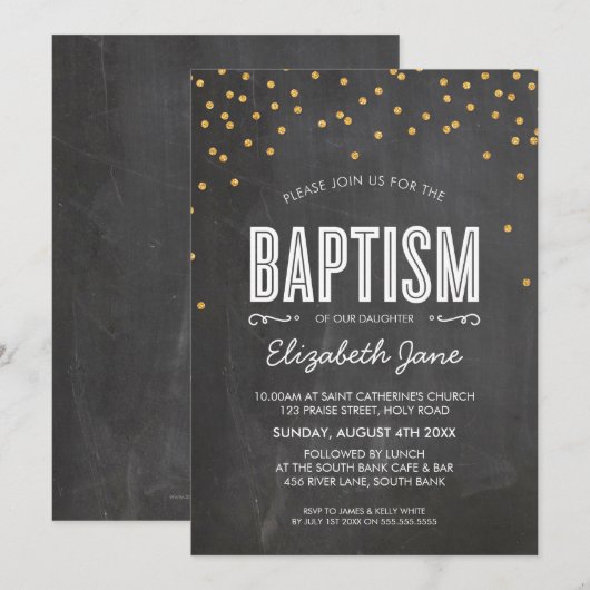 SCHATTIGEE DOOP gouden glitter confetti op schoolb Kaart (Voorkant / Achterkant)