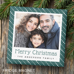 Schattigee dot strepen vrolijke kerst dennen groen magneet