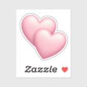 Schattigee Double Pink Hearts Emoji Sticker (Vel)