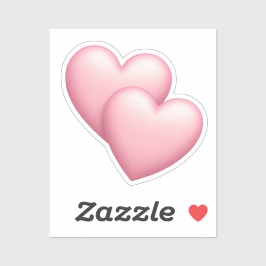 Schattigee Double Pink Hearts Emoji Sticker (Vel)
