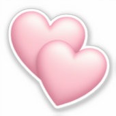 Schattigee Double Pink Hearts Emoji Sticker (Voorkant)