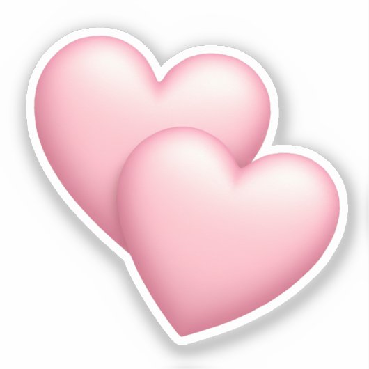 Schattigee Double Pink Hearts Emoji Sticker (Voorkant)