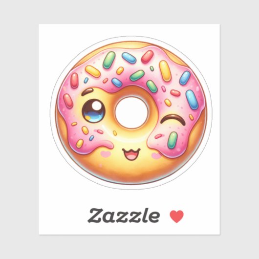 Schattigee Doughnut Custom-Cut Vinyl Stickers (Vel)