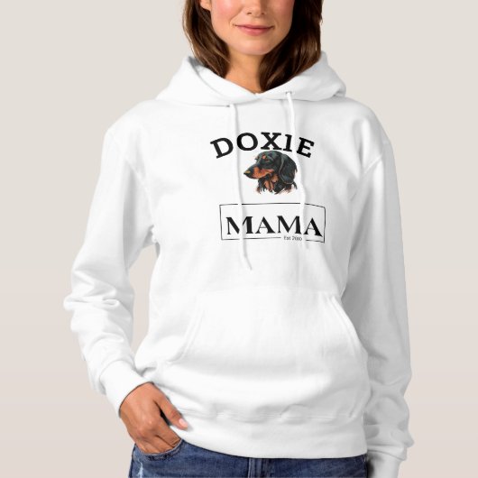 Schattigee Doxie Dachshund Mama Hoodie (Voorkant)