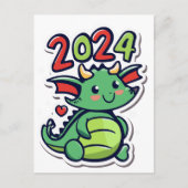 Schattigee Draak 2024 Briefkaart (Voorkant)