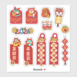 Schattigee Draak 2024 Chinees Maanjaar Nieuwjaar Sticker