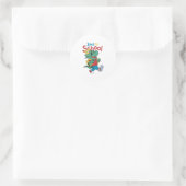 Schattigee draak terug naar school kunst ronde sticker (Tas)